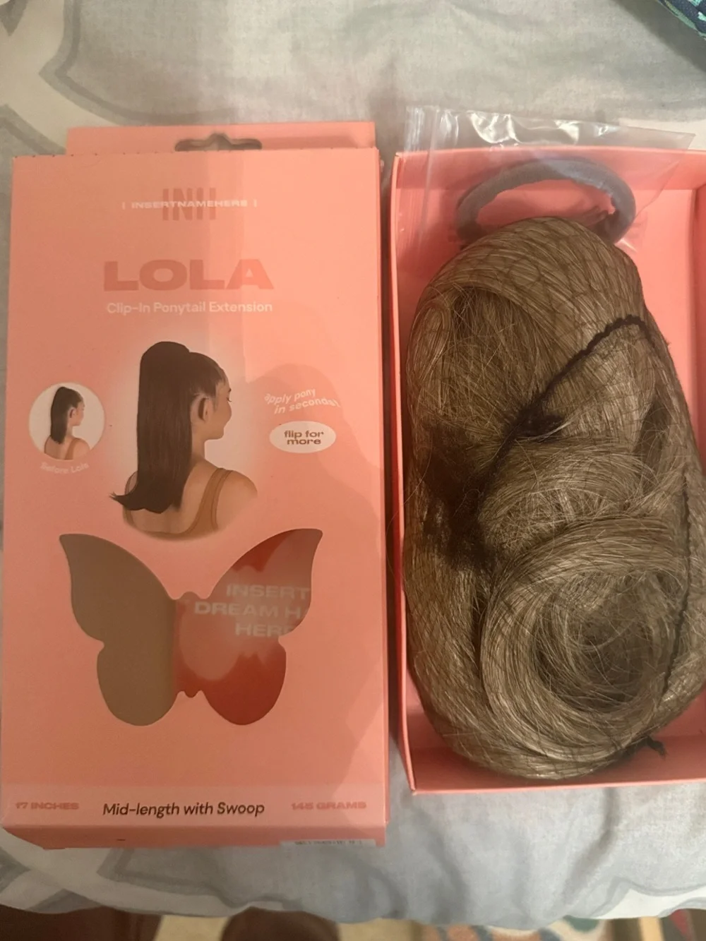 INH Mid-Length Clip-In Ponytail Extension - Ashe Blonde Highlights